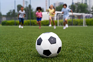 Fotografía del taller de fútbol en el Colegio Oliverio Cromwell